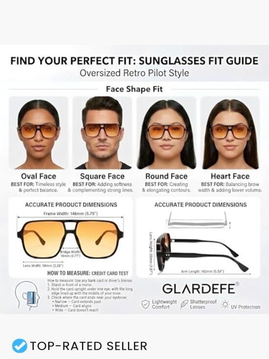 Oversized Aviator Sunglasses Retro 70s Square Frame Unisex UV400 Protection main image 4